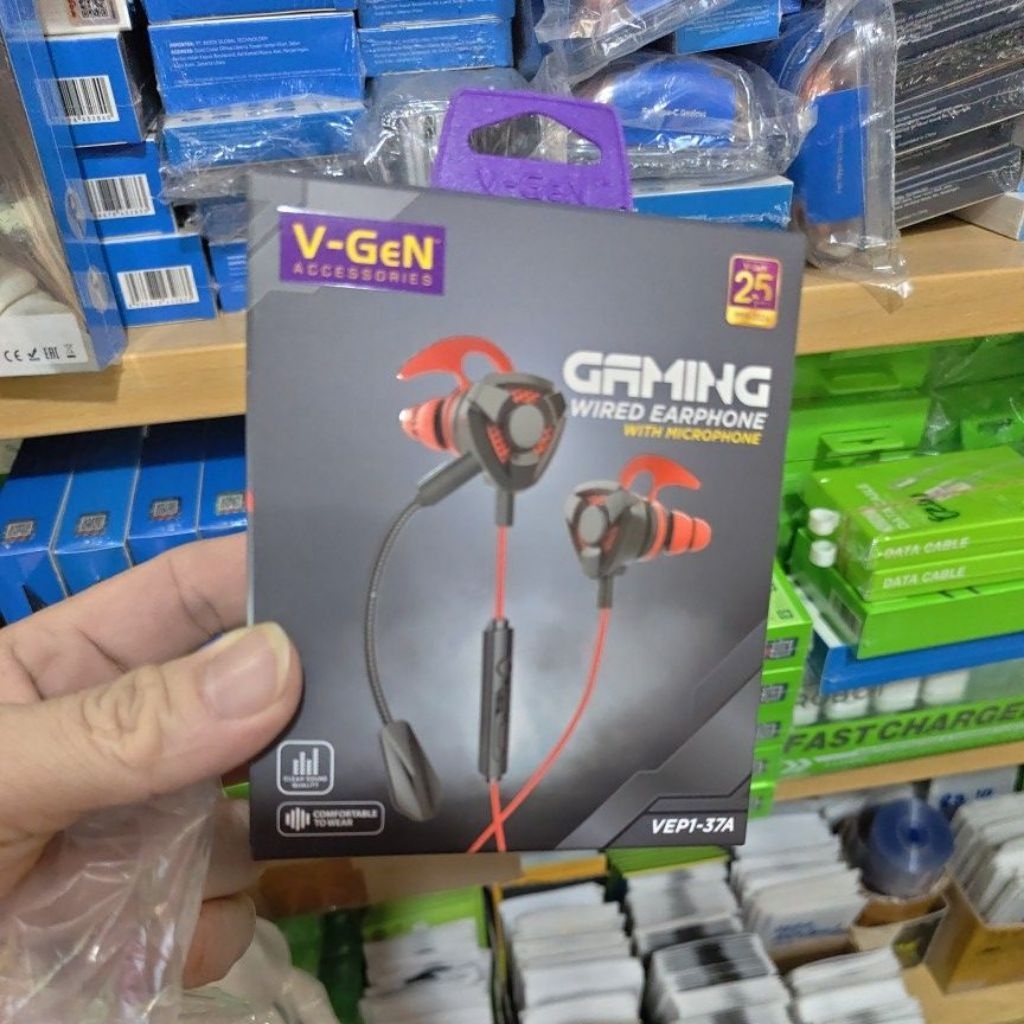 earphone wired gaming with mic vgen