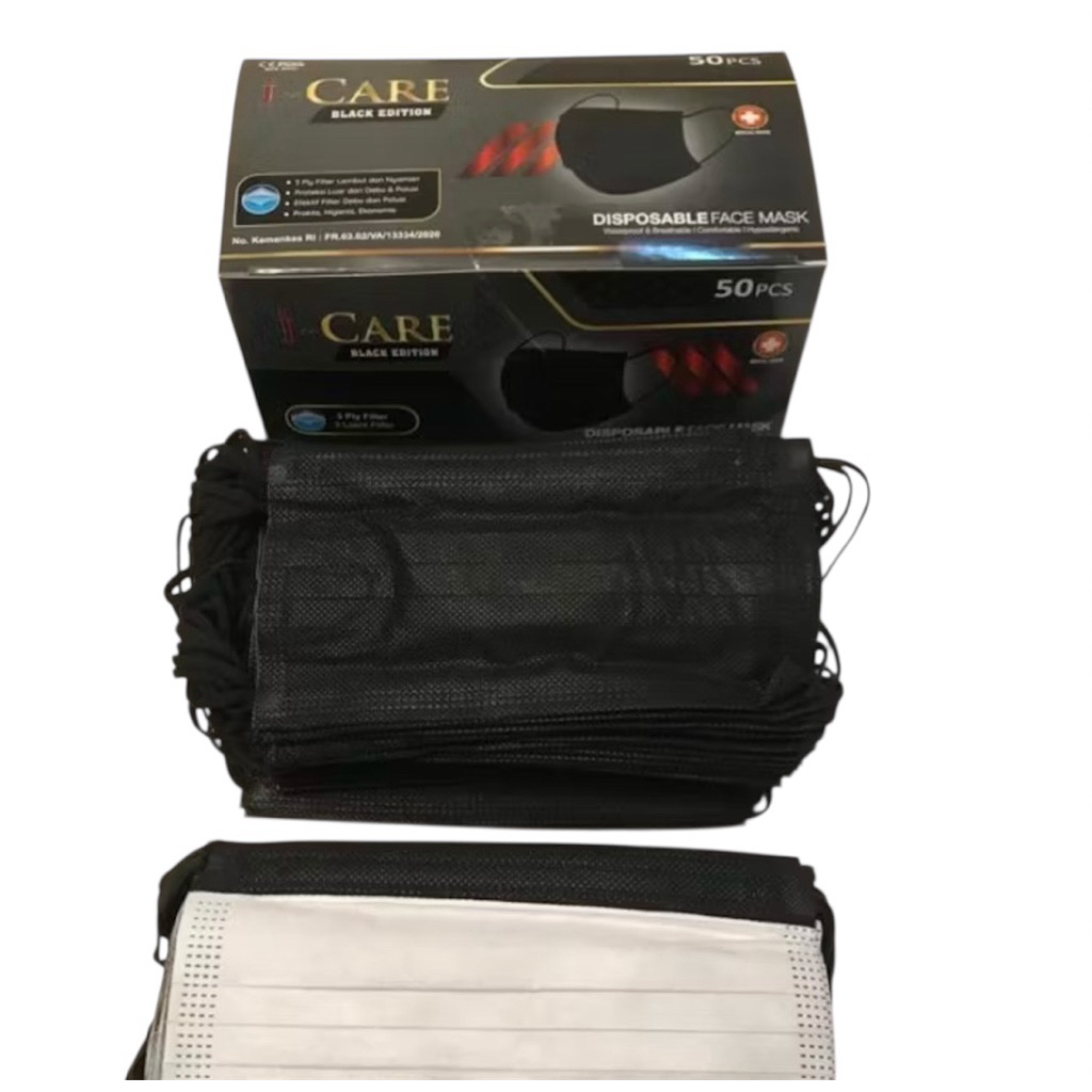 IBW-MASKER I CARE HITAM PUTIH PREMIUM 50pc BOX