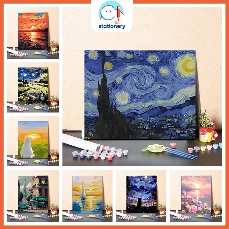 BC Paint By Number 30x40 Painting Kit Canvas Paint Kit Digital Aesthetic Kanvas Lukis