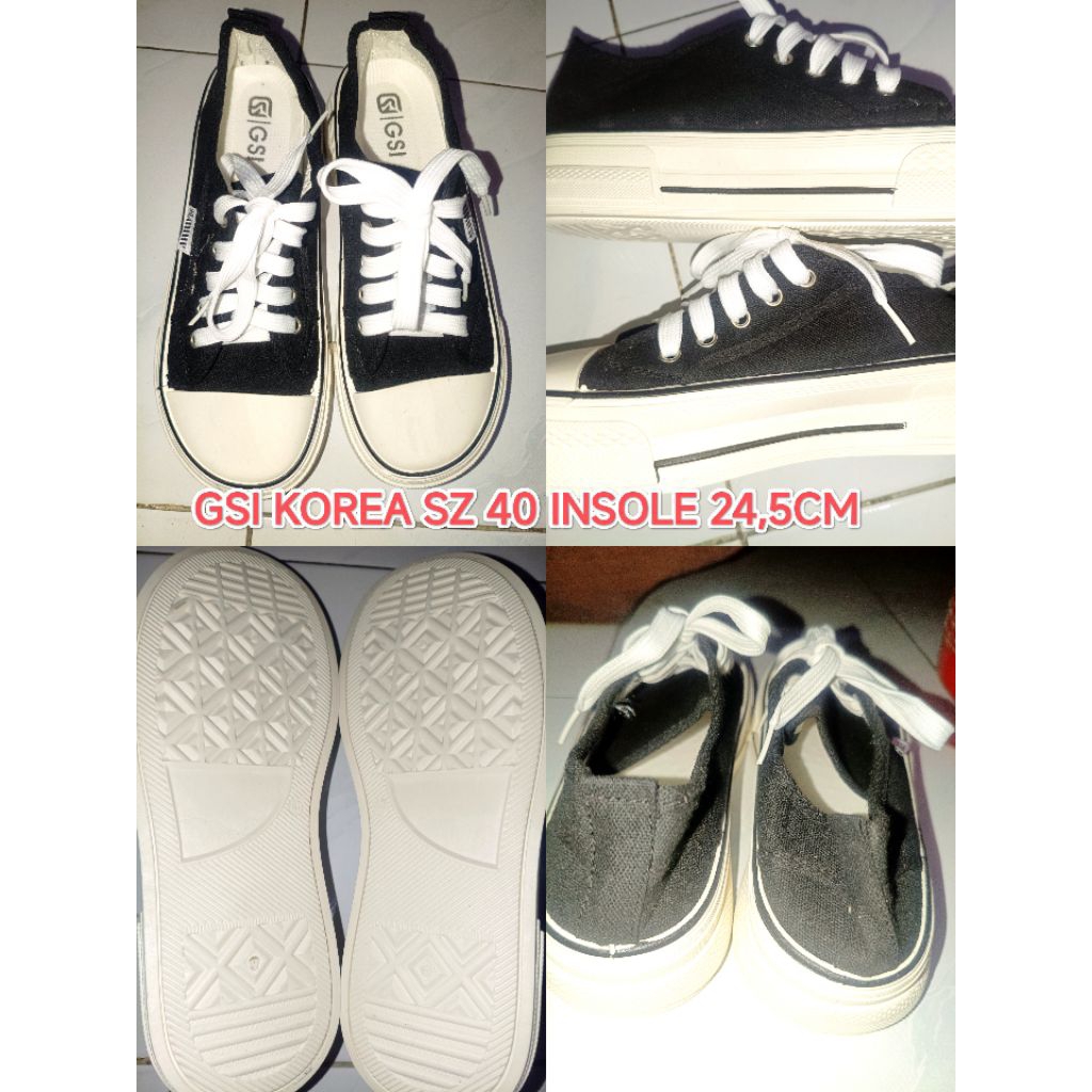 sepatu sneakers kanvas gsi size 40 insole 24,5cm baru