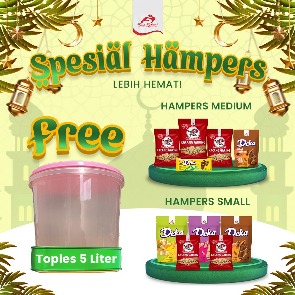 Hampers Lebaran Paket Hemat Dua Kelinci & Deka + Toples 5L GRATIS | Small & Medium