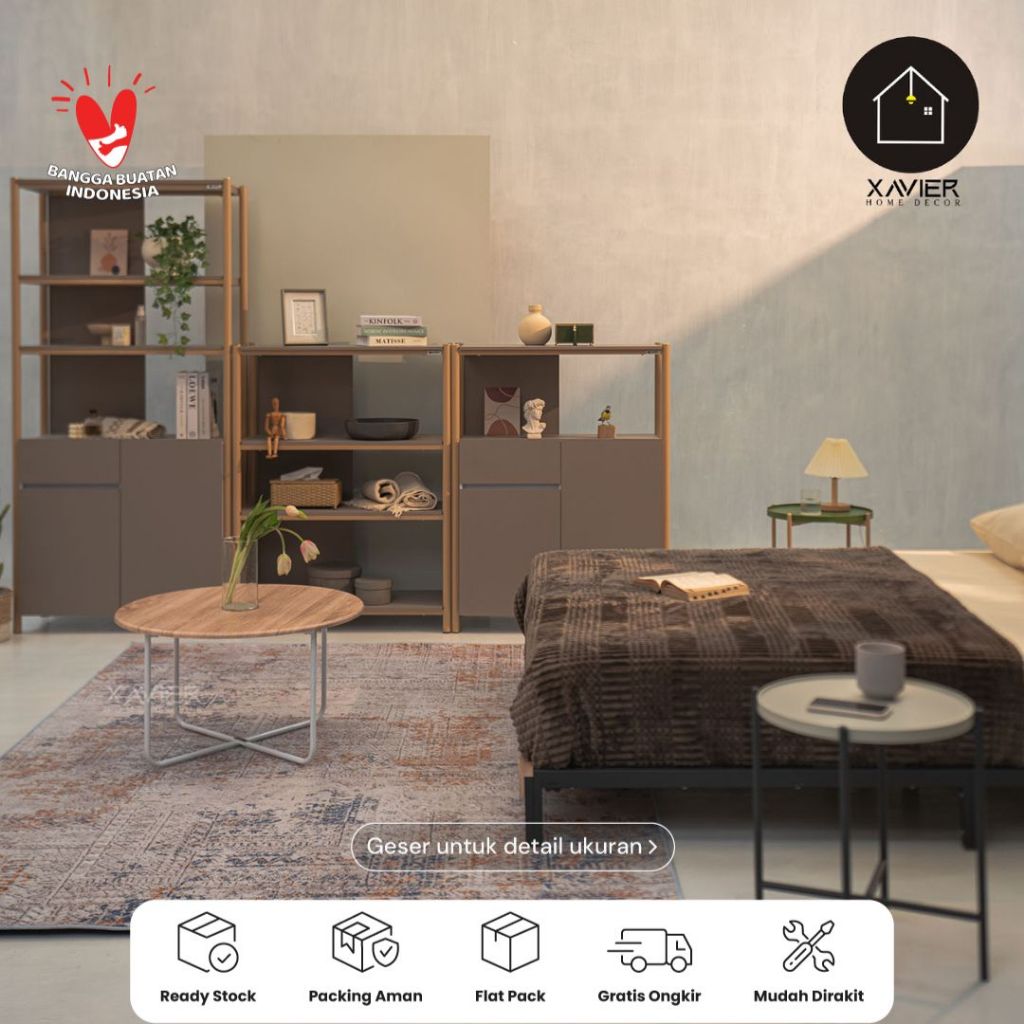 Rak Susun Serbaguna Minimalis / Rak Buku / Rak Dapur Modern Xavier Home Decor