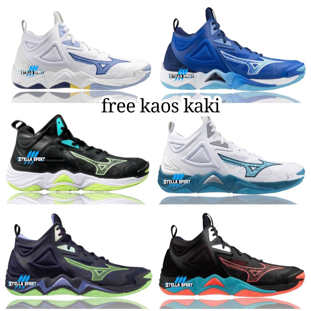 sepatu Voli Mizuno Momentum 3 mid Grade ORI Bonus Kaos kaki