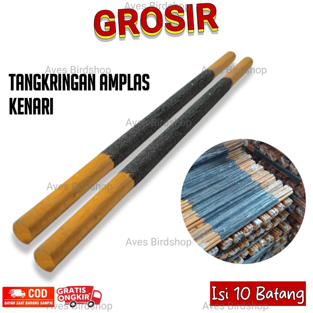 GROSIR TANGKRINGAN AMPLAS KENARI 1 PACK ISI 10 BATANG TANGKRINGAN BURUNG KENARI SANGKAR KANDANG BULA