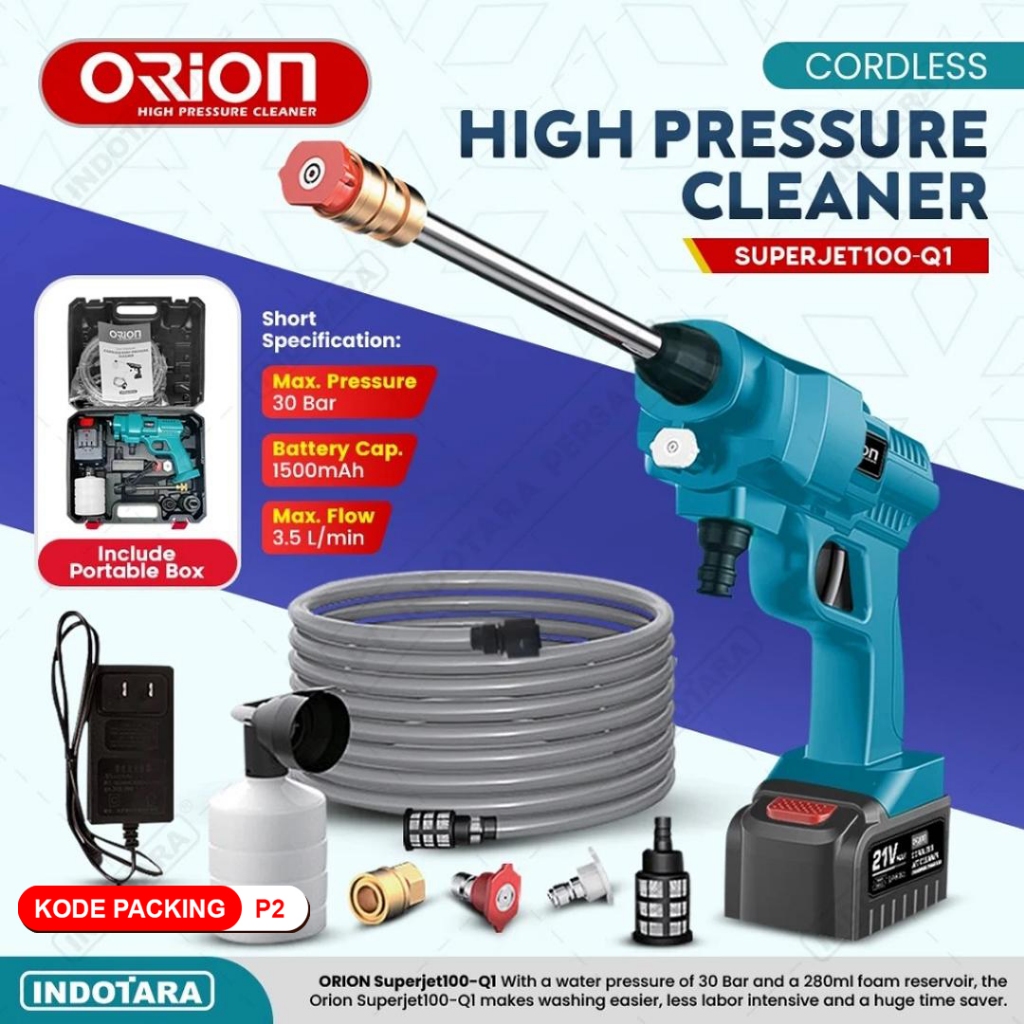 Alat steam cuci motor & mobil Jet Cleaner Baterai Orion Superjet100-Q1