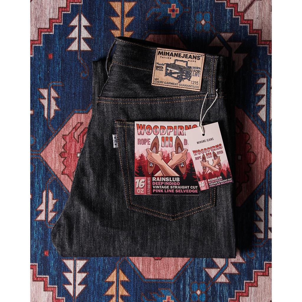 Mihane Jeans - Celana Jeans Pria - Woodpirns III 16oz Sanforized Pink Line Selvedge - Straight Cut