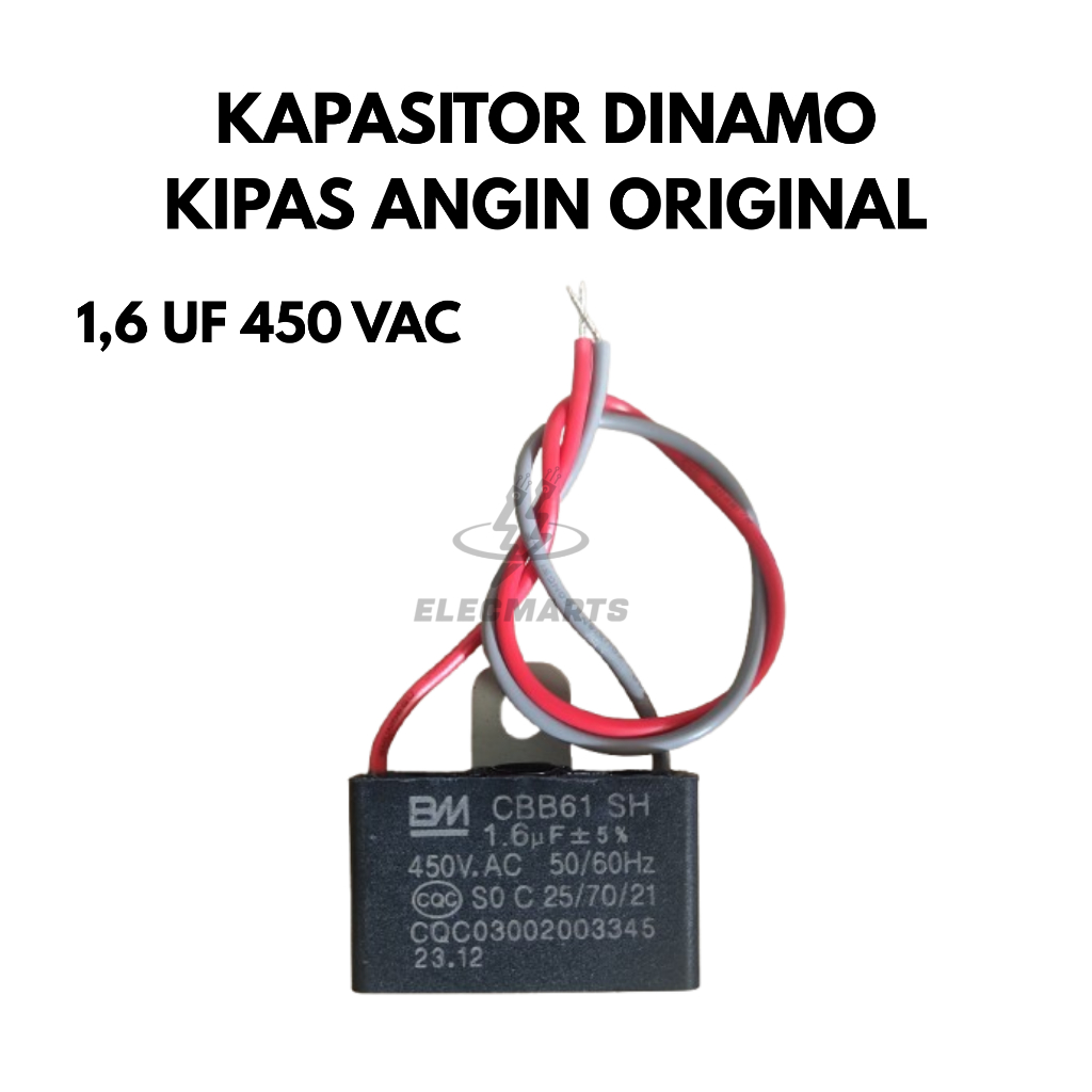KAPASITOR DINAMO KIPAS ANGIN COSMOS ORIGINAL 1,6 UF COSMOS