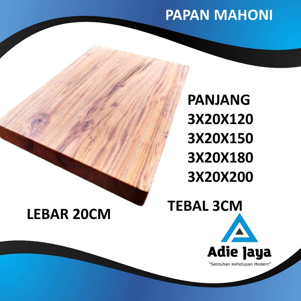 papan mahoni lebar tebal 3cm lebar 20cm | kayu mahoni premium