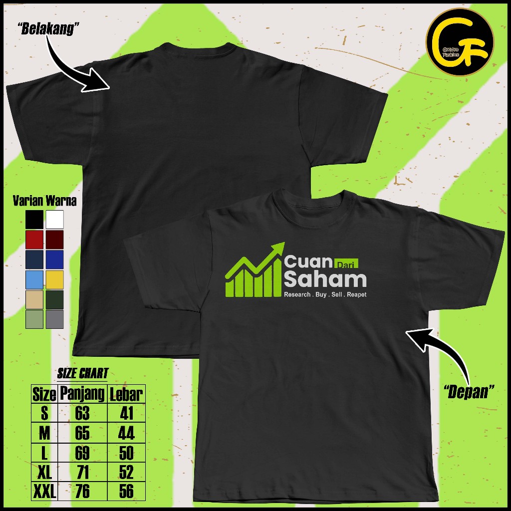 Kaos Saham Baju Cuan Dari Saham Kaos Trading tshirt Crypto Dewasa Pria Wanita BAJU TSHIRT DISTRO (BA