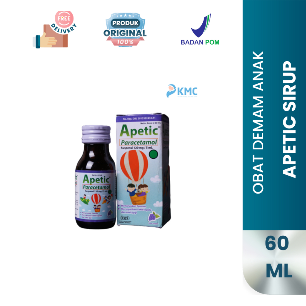Apetic Sirup 60ml Paracetamol Bayi Dan Anak