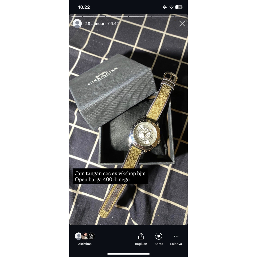 preloved jam tangan coach murah