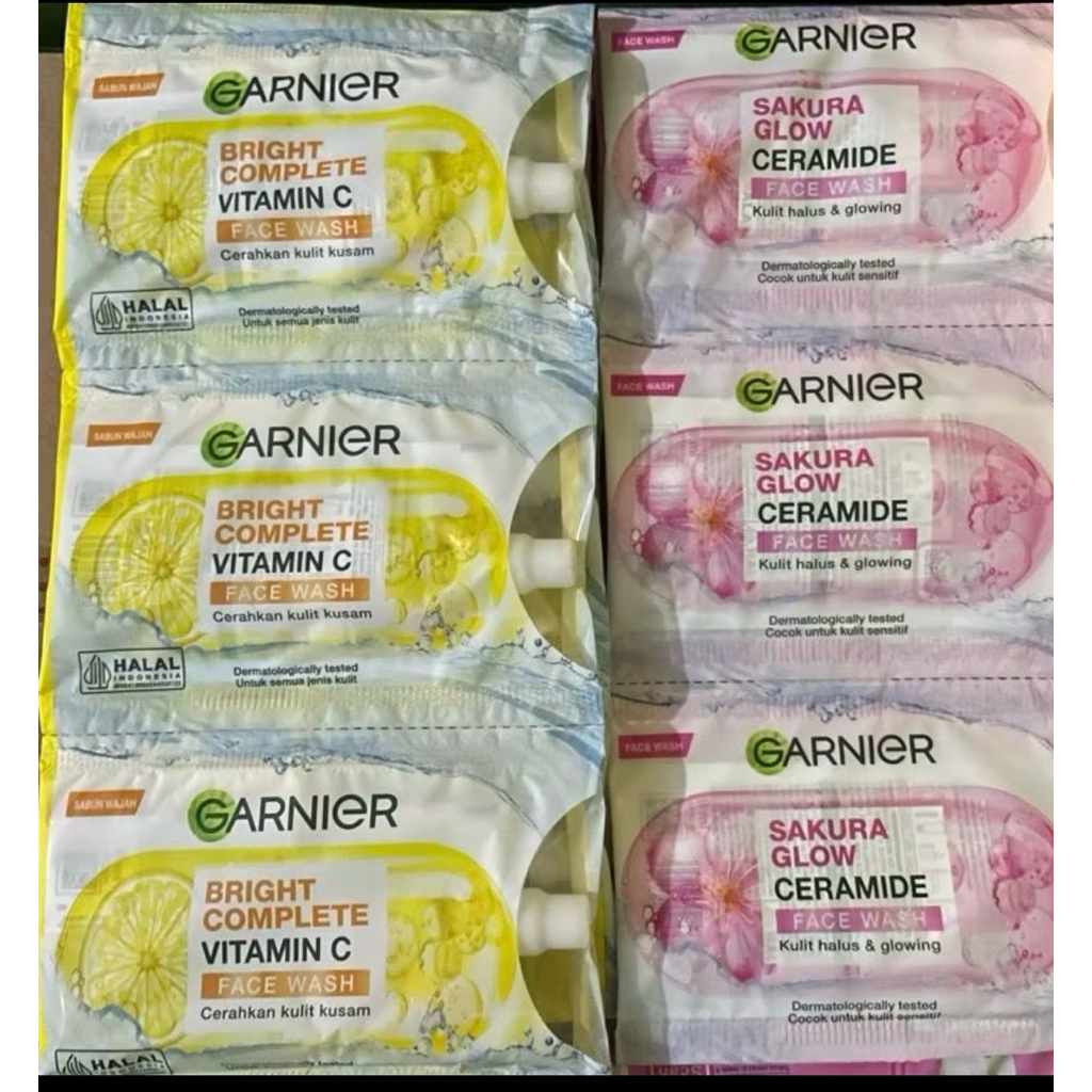 GARNIER FACE WASH RENTENG ISI 12 SACHET / SABUN CUCI MUKA GARNIER RENTENG