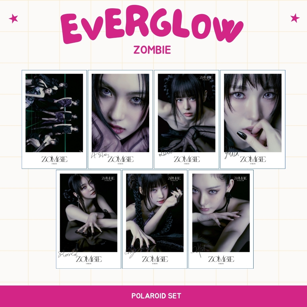 HOLOGRAM POLAROID EVERGLOW ZOMBIE 7 PCS KPOP UNOFFICIAL EU SIHYEON MIA ONDA AISHA YIREN