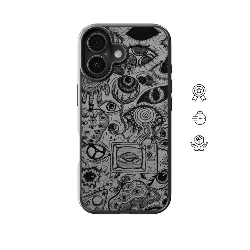 Case iPhone Aesthetic Doodle | Desain Artistik Anti Pasaran