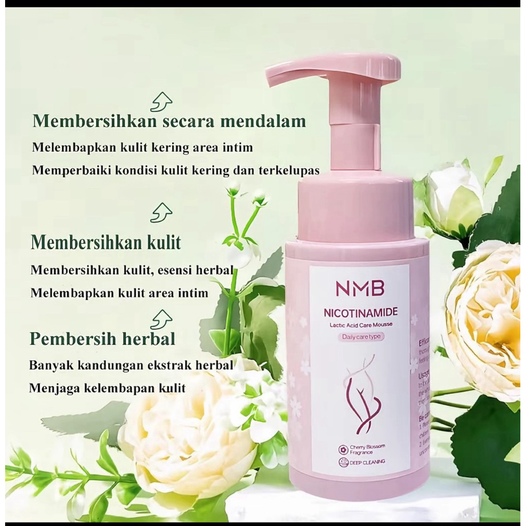 NMB Care Mousse dengan Niacinamide & Asam Laktat Membersihkan Wajah Lembut Perawatan Muka Mencerahka