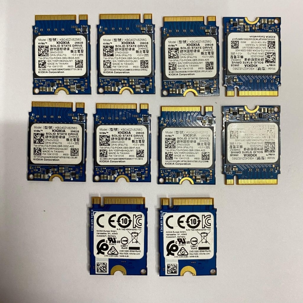 Kioxia SSD NVMe 256GB Model KBG40ZNS256G M.2 2230 PCIe Gen3 x4 Kapasitas 256GB For laptop,pc dan Aio