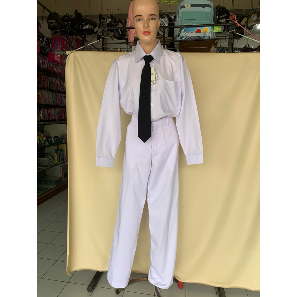 kaido seragam sekolah celana sekolah putih panjang celana sekolah sma/smp panjang putih  celana puti