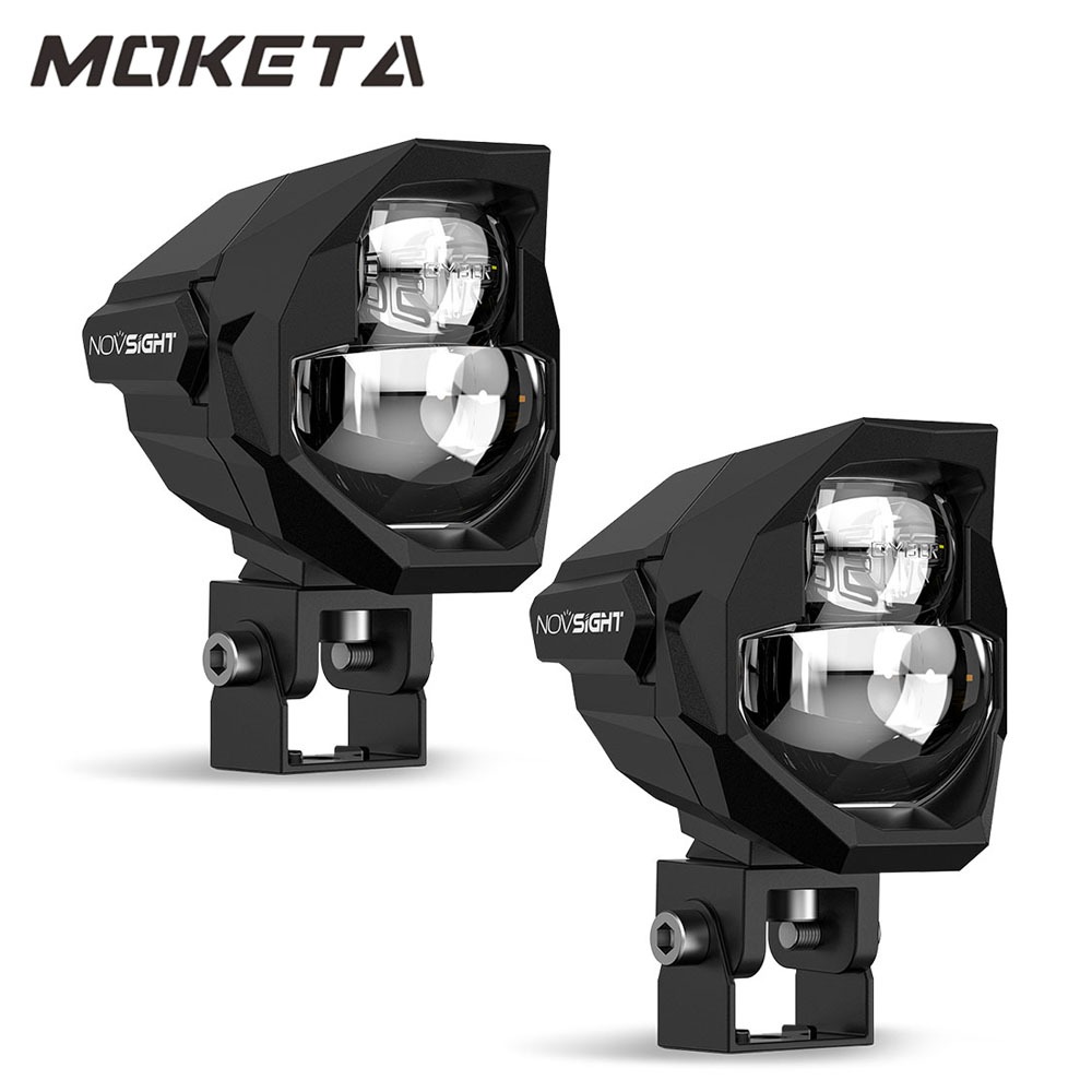 MOKETA Lampu Tembak Motor Led Laser 300W 30000LM Aluminium Kotak 2 Warna Kuning Putih