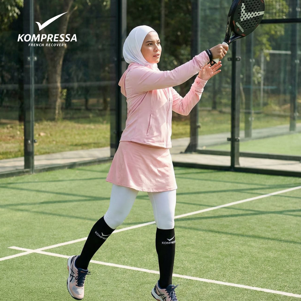 KOMPRESSA Kaos Kaki Kompresi Padel, Tenis, Badminton Stabilisasi Pergelangan French Recovery Sock