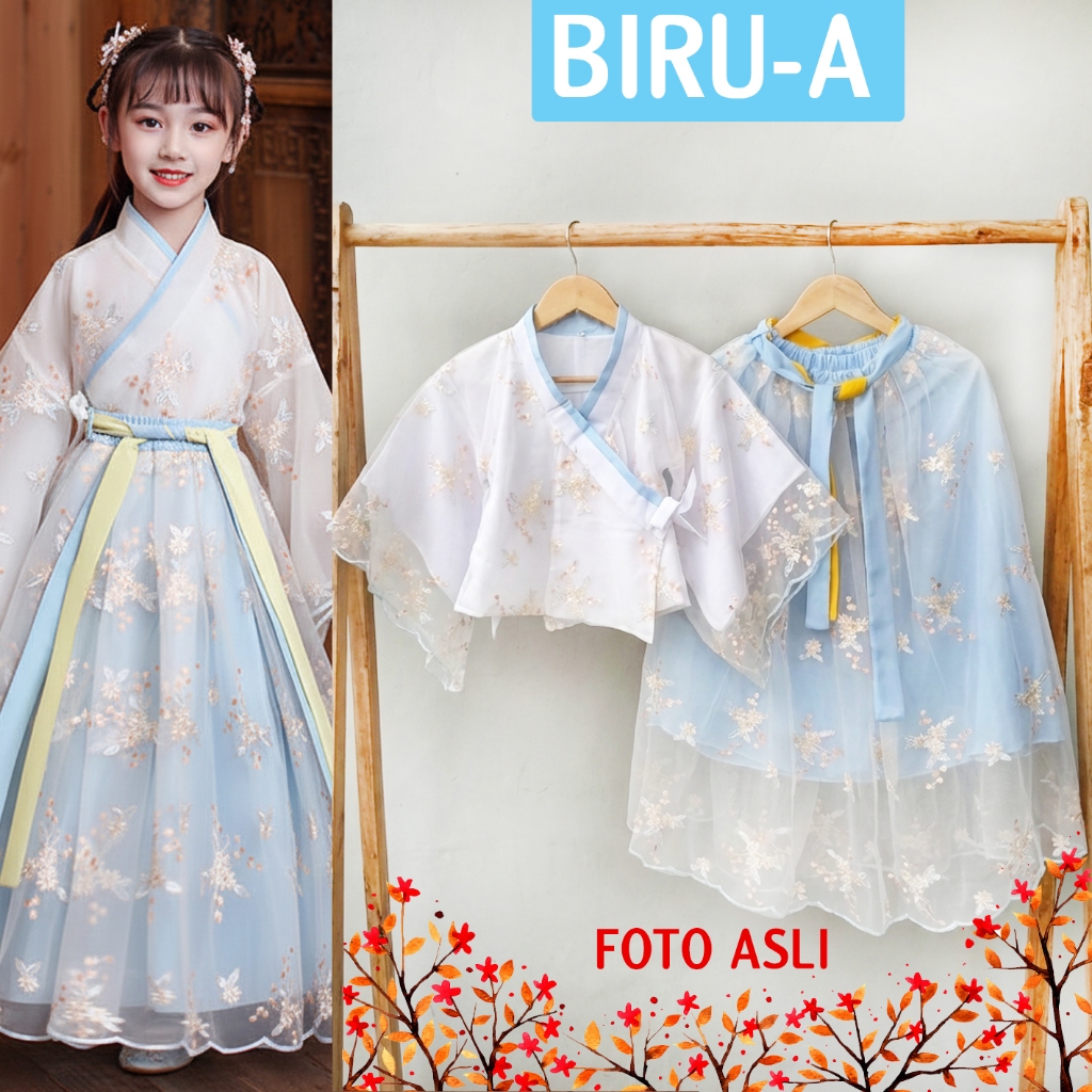 Setelan Rok Hanfu Dress Anak Murah Dress Bayi Murah Imlek Hanbok Oriental Style Cheongsam Hanfu Anak