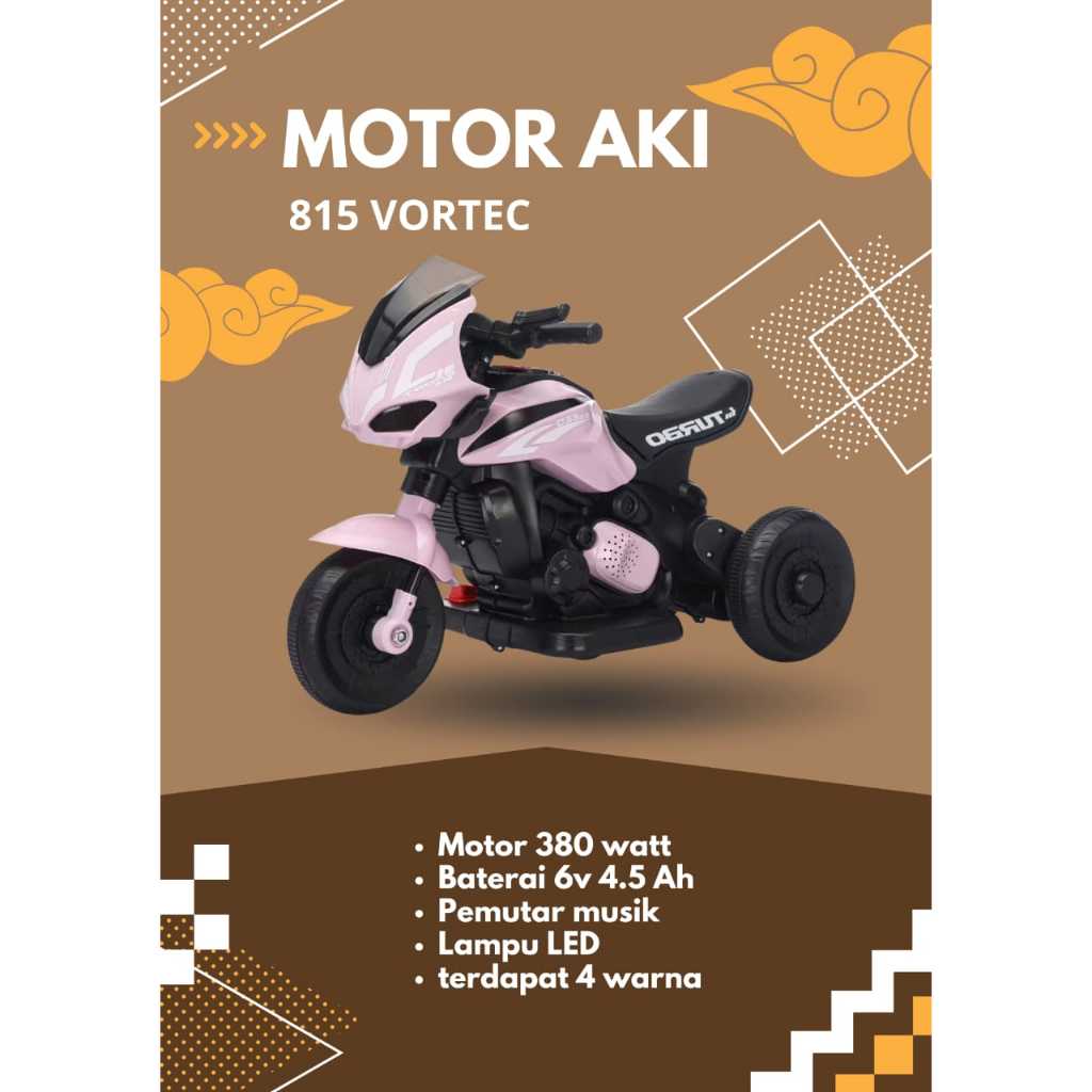 Motor Aki Anak cowok cewek 815 Vortec / Motor Aki 813 vortec | Motor Aki Anak