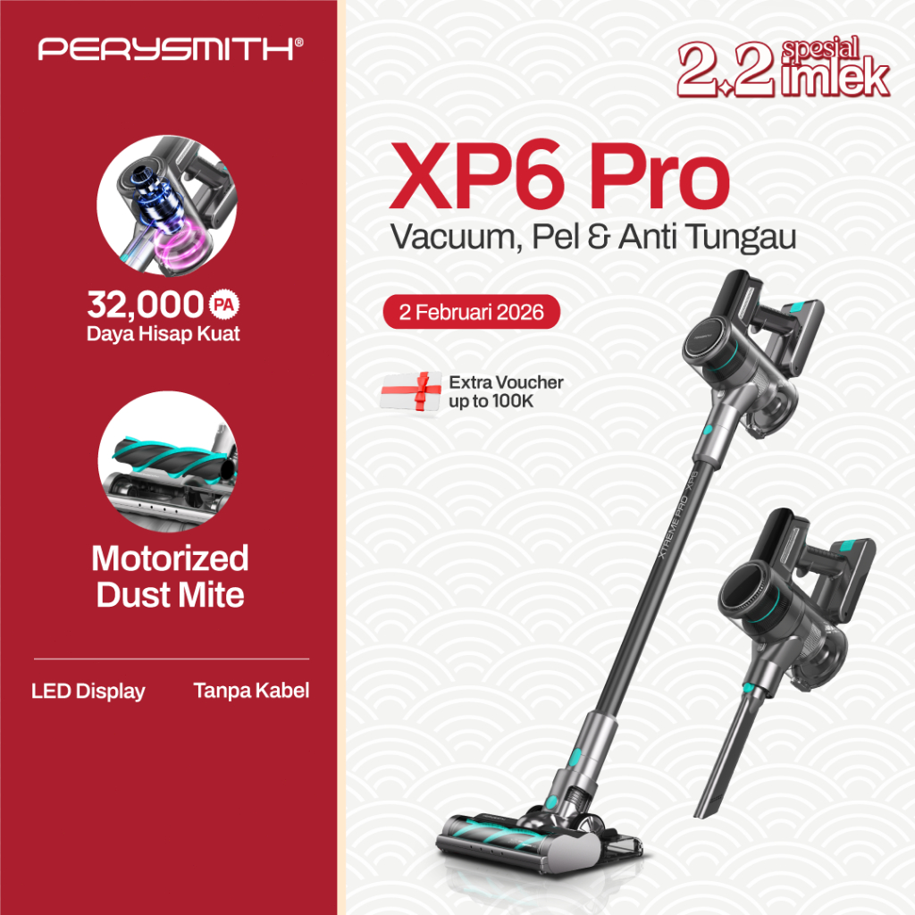 PerySmith XP6 Pro Vacuum Cleaner Cordless Penyedot Debu