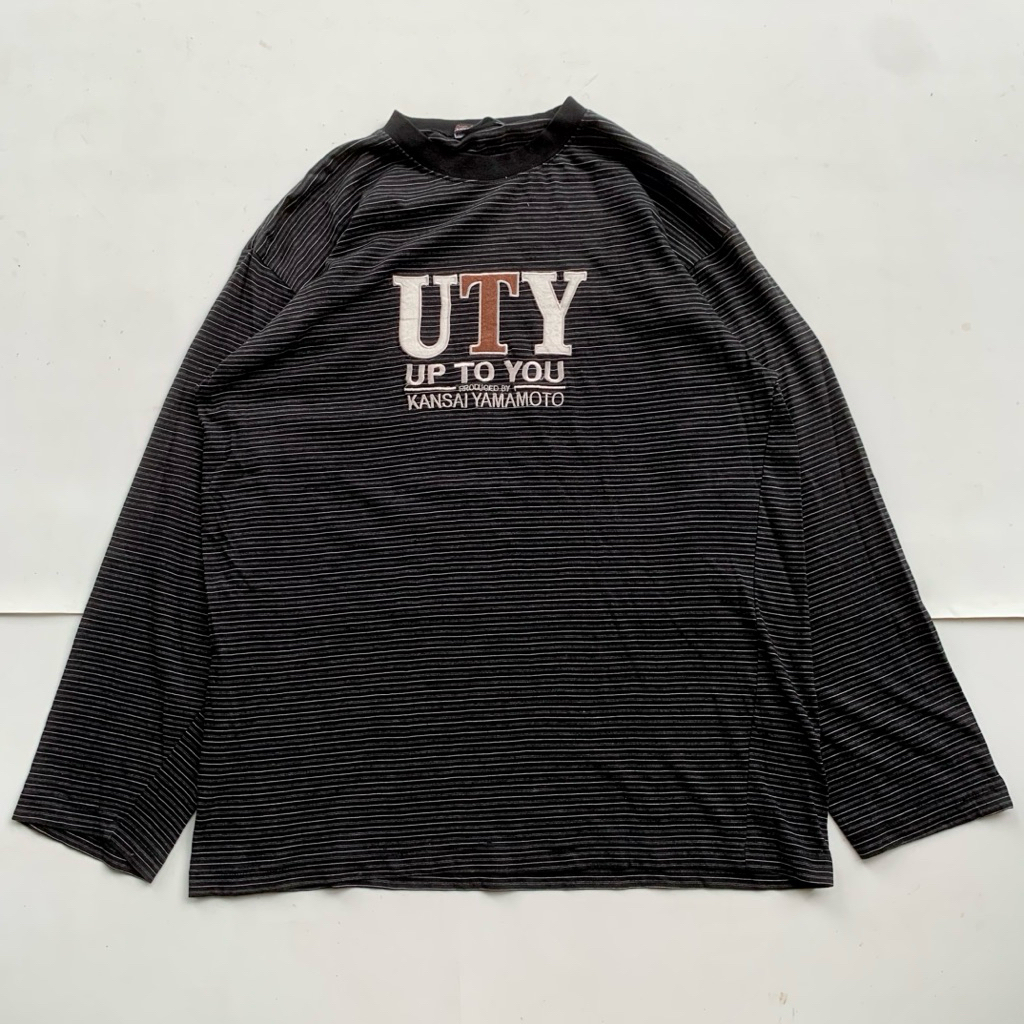Kansai Yamamoto Embroidered  Logo Stripes Shirt