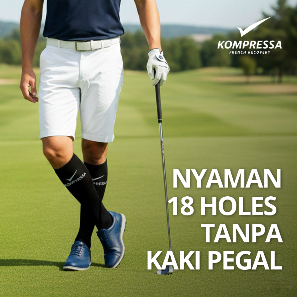 KOMPRESSA Kaos Kaki Kompresi Golf French Recovery Sock Anti Bengkak Betis Sirkulasi Darah Nyaman