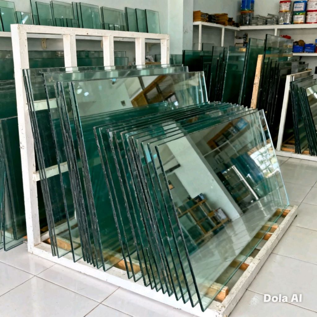 kaca bening/polos 5mm  Rp 16/Cm