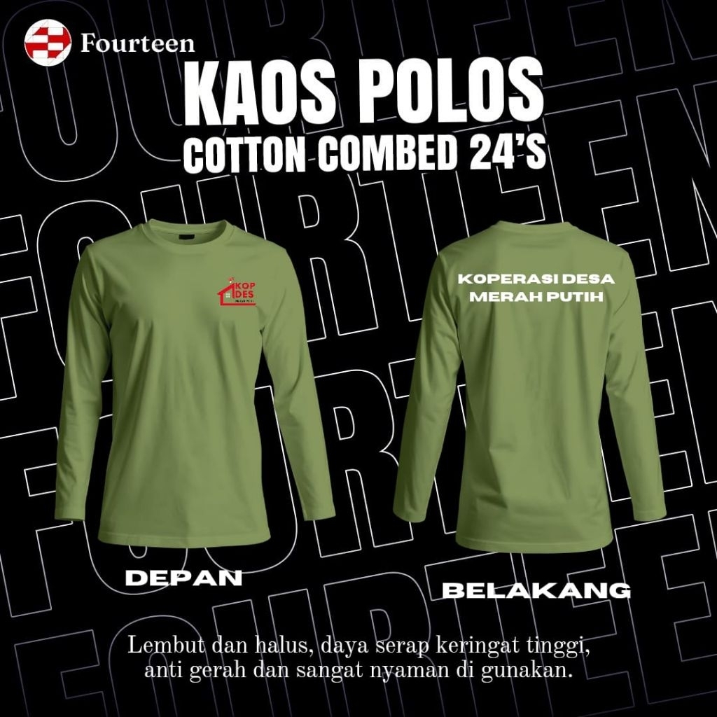 -KAOS LENGAN PANJANG SABLON KOPERASI DESA MERAH PUTIH-