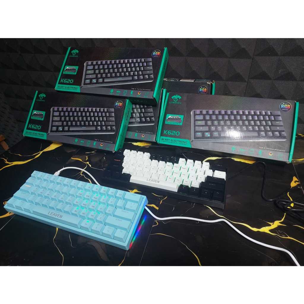 LEAVEN K620 Mechanical Keyboard – RGB Compact 61 Keys