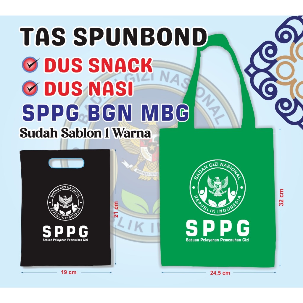 TAS SPUNDBOND KAIN SNACK MBG BGN SPPG