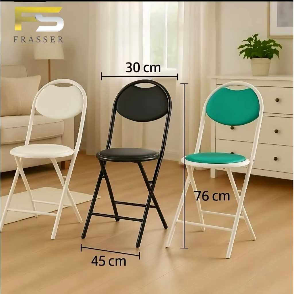 Kursi Sholat Lipat Empuk Bangku Traveling Folding Chair Minimalis Hitam Putih Hijau KRSBK 02