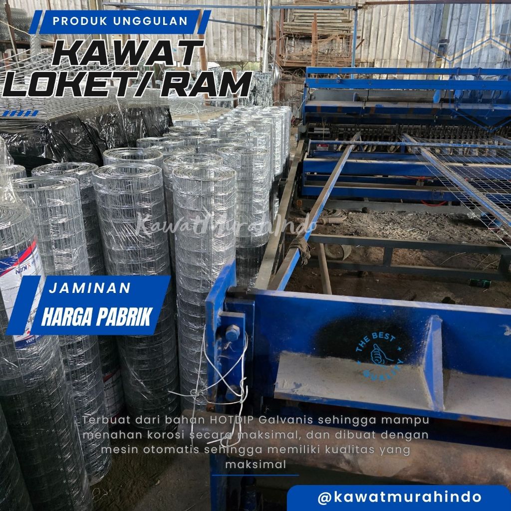 Kawat Loket Galvanis Murah Tebal 1.2mm - 4 mm Panjang 30 Meter
