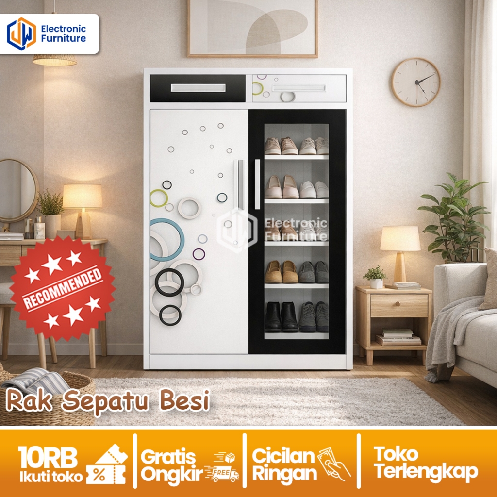 JW - Rak Sepatu Besi / Lemari Sepatu Susun terttutup / Rak Sepatu Besi Tertutup - Pontianak