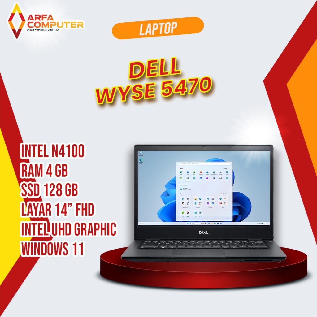 Laptop Second Premium Dell Wyse 5470 Intel N4100 Ram 4GB SSD 128GB Windows 11 Original