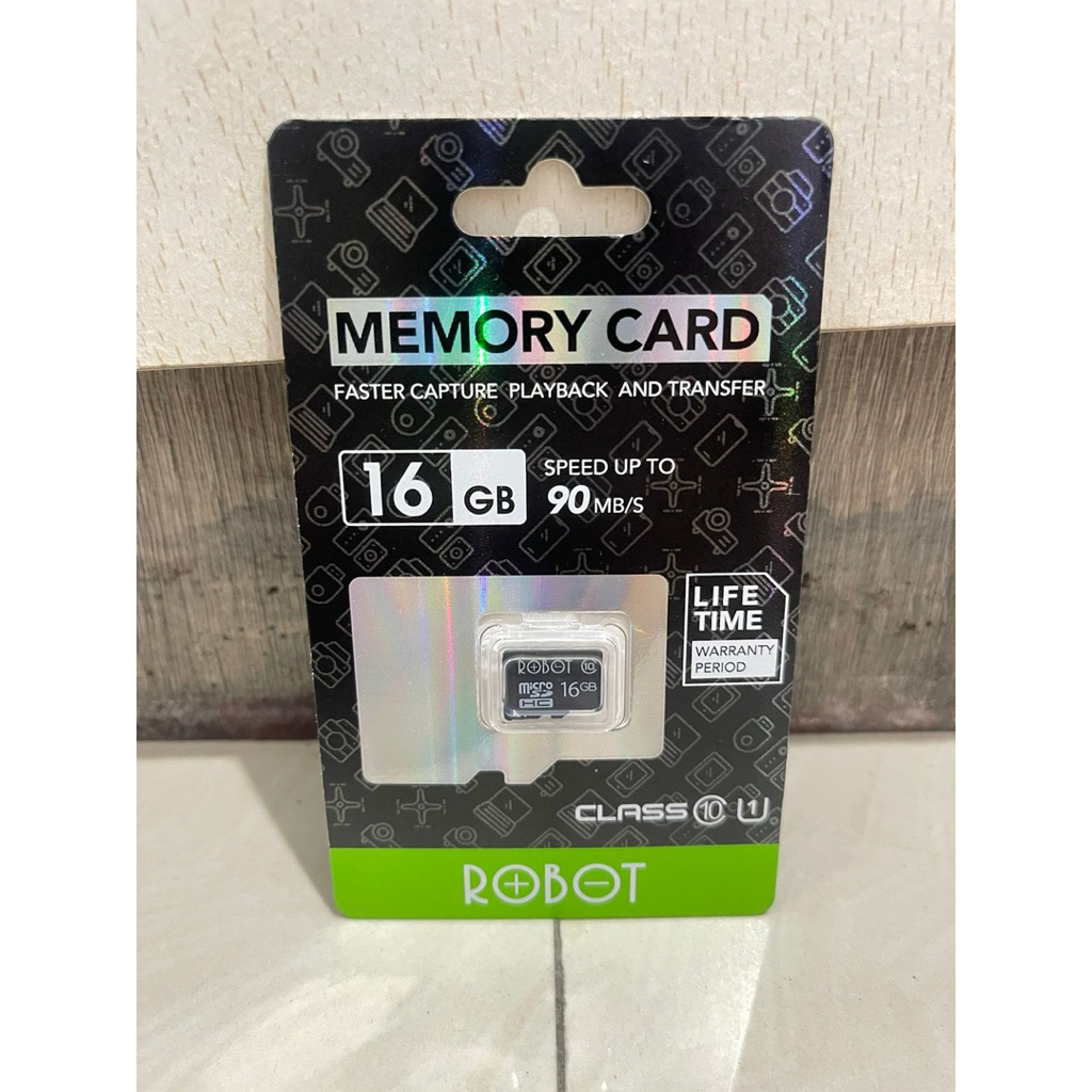 Memory Card Robot 16GB Micro Sd Class 10 MemoryCard 16 GB Kartu Memori Class10 Original Ori MicroSD 