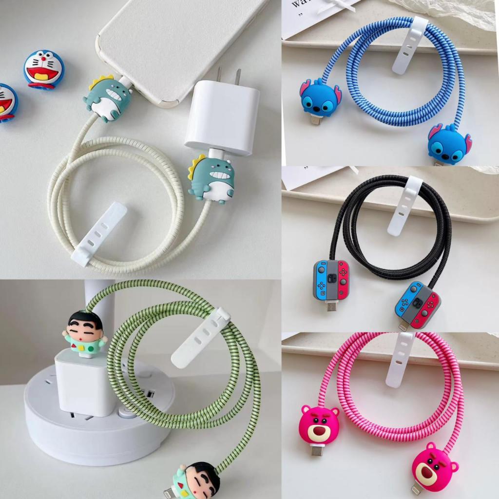 Pelindung Kabel Data Charger 1 set 4 item Set Cable Bite Karakter Universal Cable Bite HP Motif Kart