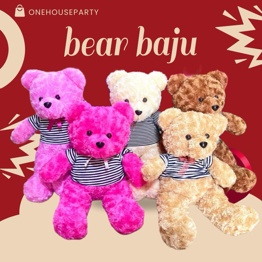Boneka beruang baju boneka Teddy Bear baju Ukuran Sedang SNI One house party