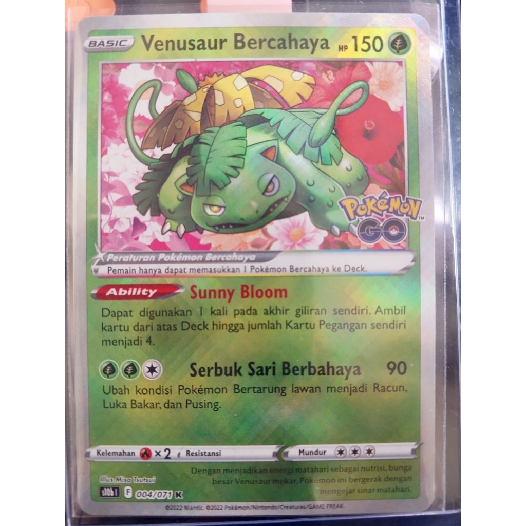 Pokemon TCG VENUSAUR bercahaya pokemon go ind