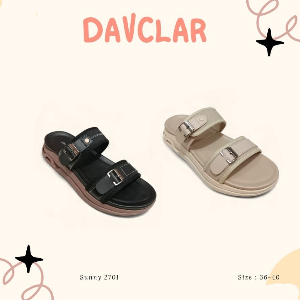Sandal Slop Wanita merk DAVCLAR - Sandal Wanita Gesper 2