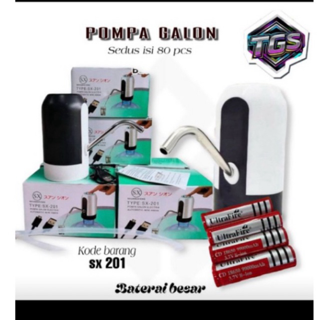 Pompa Air Galon Listrik SX-201 Portable Praktis Daya Hisap Kuat