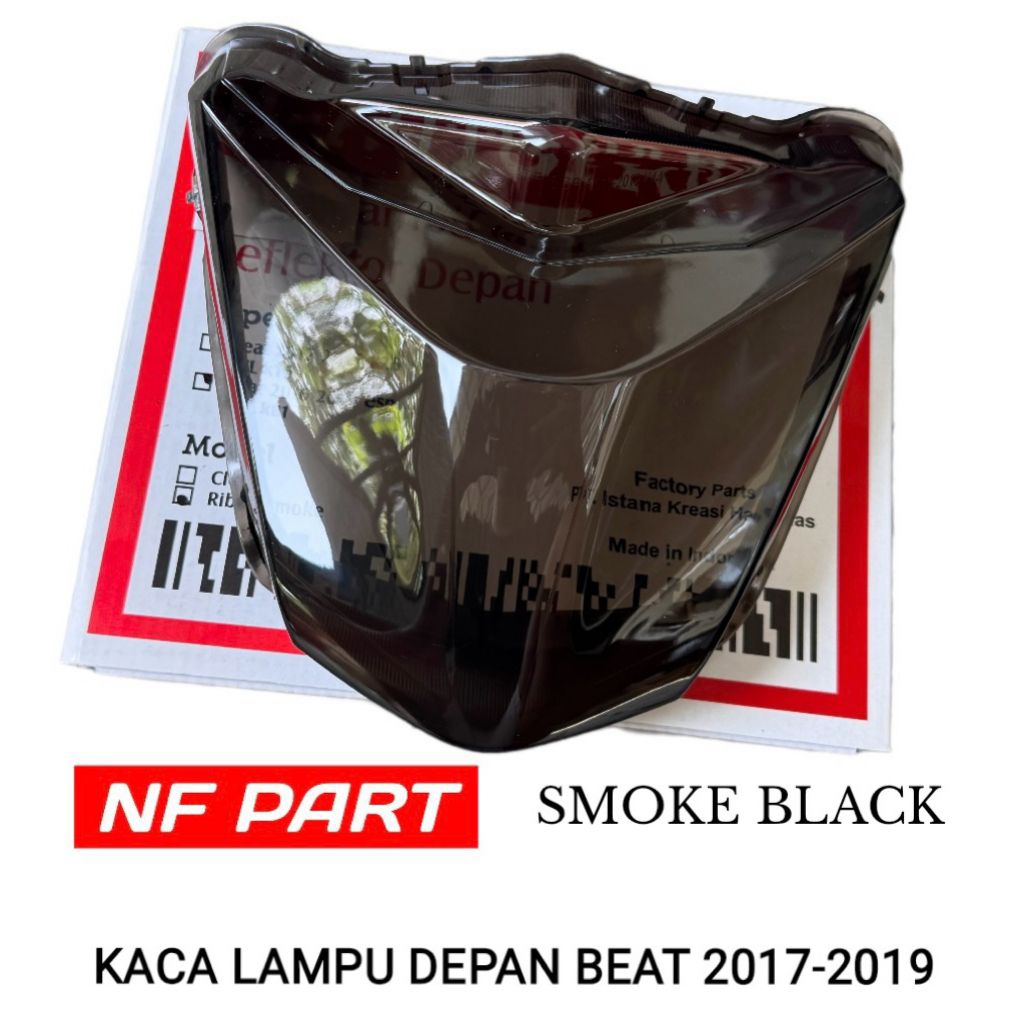 Kaca Lampu Depan Smoke Hitam Motor Beat Esp Beat Eco Beat Street Tahun 2016-2019/Kaca Mika Refektor 