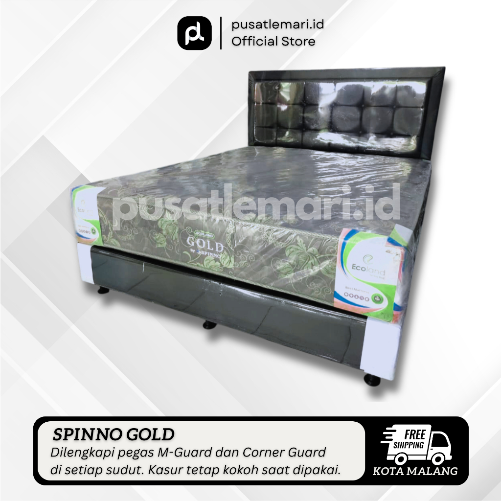 Springbed Spinno Gold Matras Divan Bedset Garansi 10 Tahun  120x200 140x200 160x200 180x200