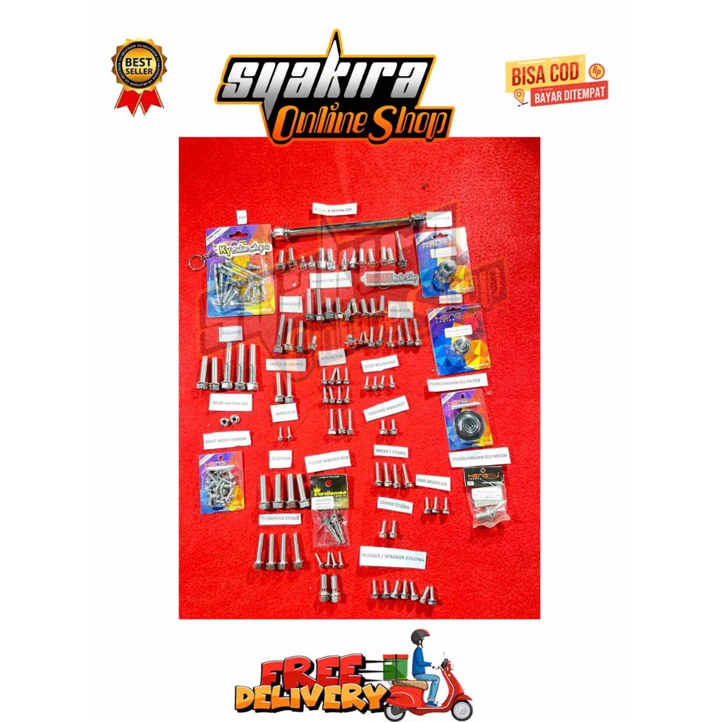 BAUT FULL 1 MOTOR STYLO VARIO 160 150 CBS NEW TAHUN 2018 - 2026 CVT KALIPER DEPAN BELAKANG SHOCK HAN