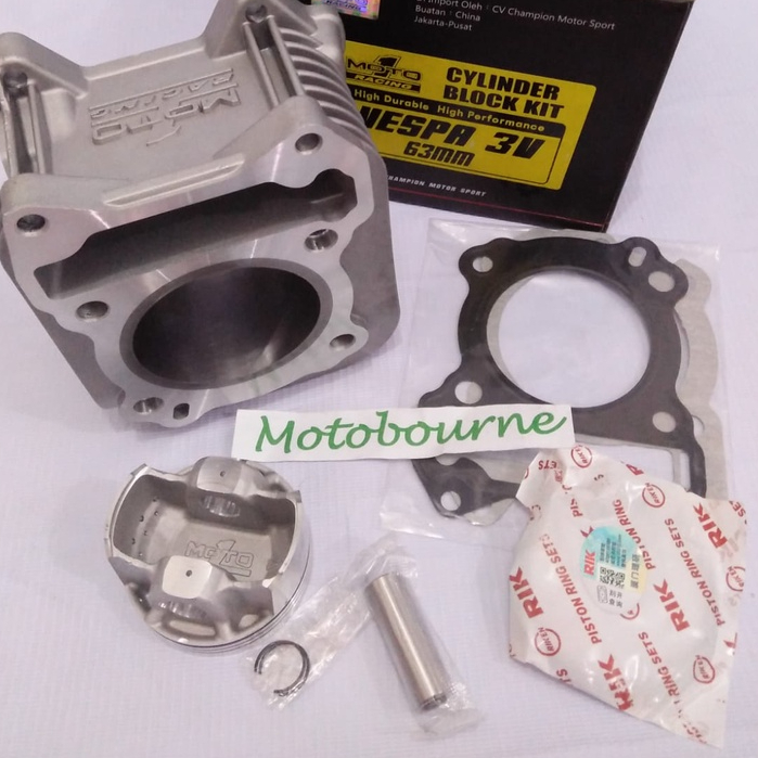 Blok Seher Moto1 VESPA 3V Bore up Vespa Matic 3V 63 MM Moto 1 Racing