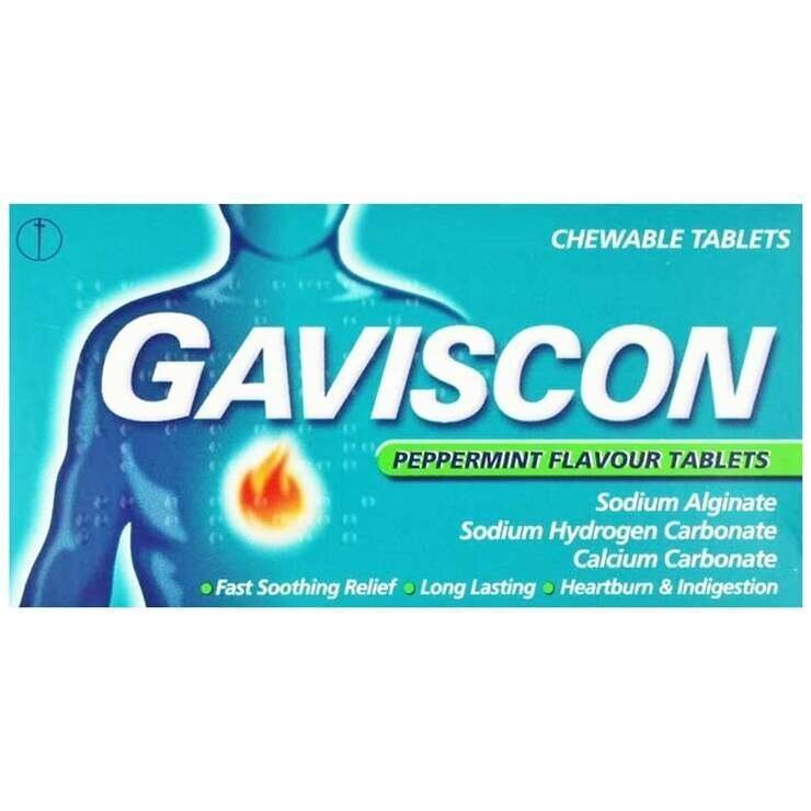 Gaviscon Peppermint 250 mG 8 Tablet per Strip