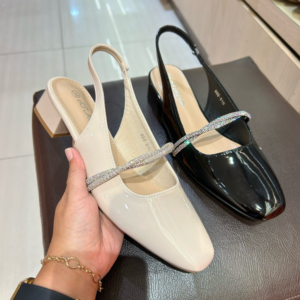 sepatu wanita slingback heels 4cm ST.MORITZ original
