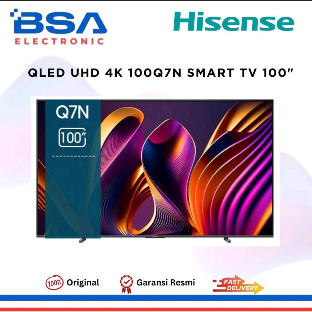 QLED TV 100 Inch Hisense 100Q7N Qled 100" 4K HDR 10+ Smart TV VIDAA OS Hisense Q7N 100"