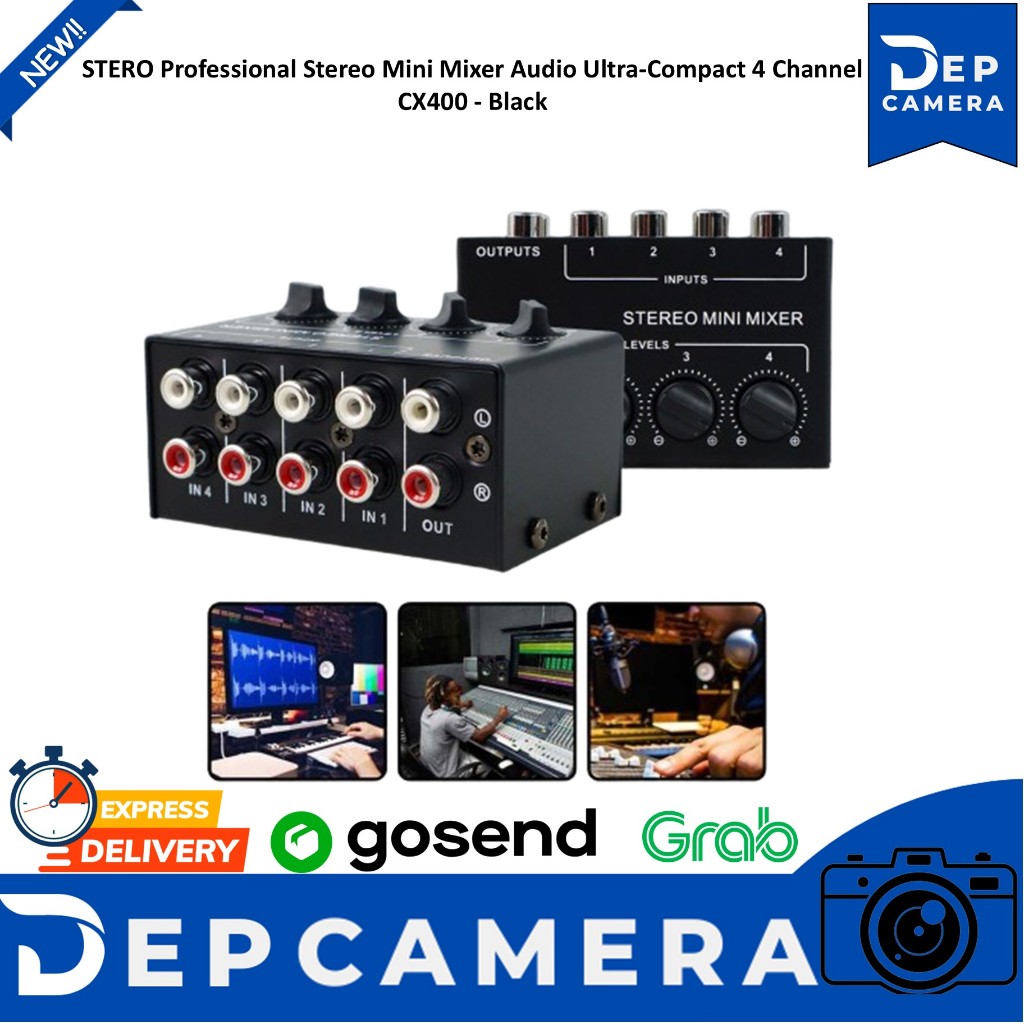 Stereo Mini Mixer 4 Channel Portable Volume Control